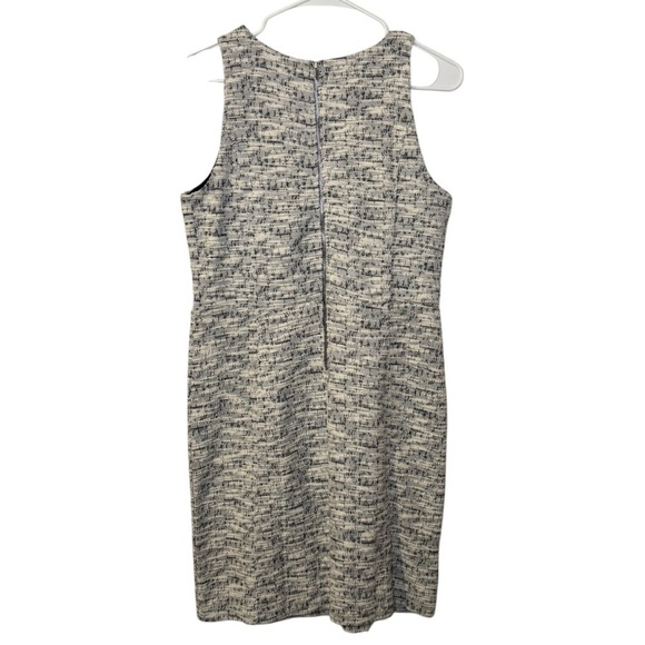 NWT Loft Boucle Tweed Ivory black sleeveless dress women’s 8 P career dressy - Picture 3 of 15